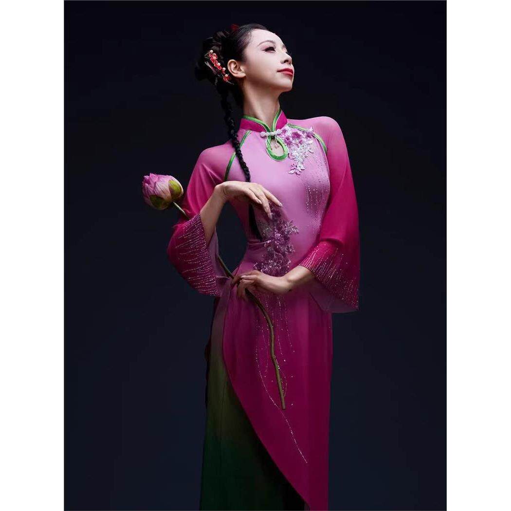 古典舞演出服广场扇子舞蹈服装伞舞艺考飘逸套装胶州秧歌服套装女