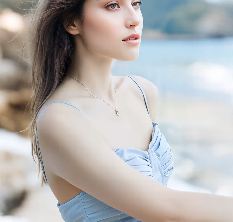 一路有你纯银嵌宝石项链女2025新款轻奢小众高级情人节礼物送女友