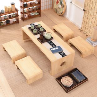 陽臺(tái)小桌國(guó)學(xué)桌矮桌地臺(tái)炕桌 專門定制實(shí)木榻榻米茶幾飄窗桌日式