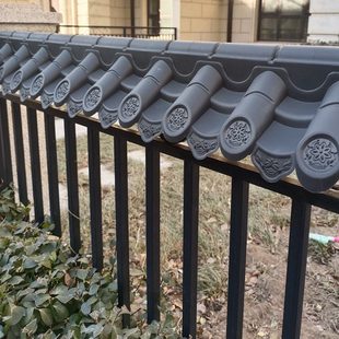 12墙双面一体围墙仿古瓦围挡压顶琉璃瓦中式院墙装饰塑料瓦墙头瓦