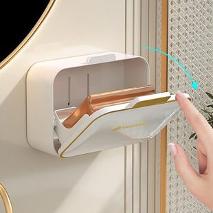 免打孔家用沥水带盖卫生间高档翻盖双格放香皂置物架 肥皂盒壁挂式