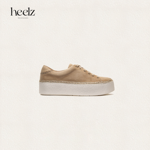 heelz麦穗编织厚底羊翻毛皮鞋4cm