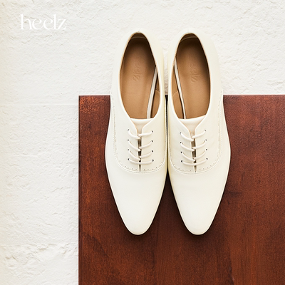heelz设计师手工鞋履 ｜H 繁花跟奥丁羊皮牛津鞋 3.6公分
