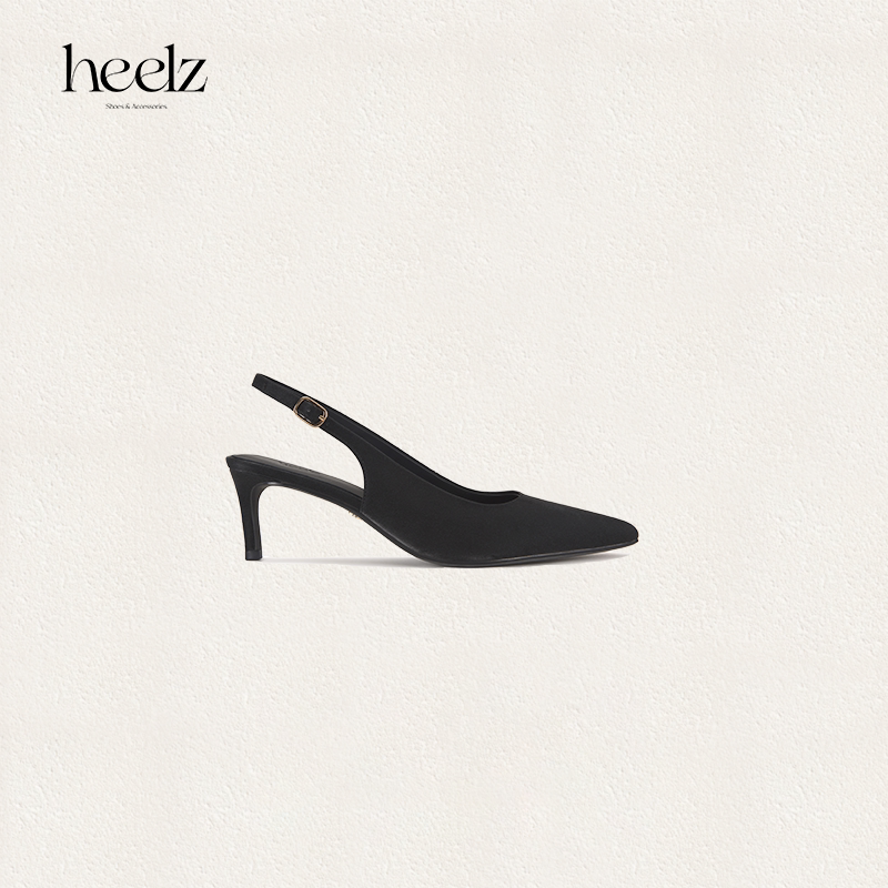 heelz尖头牛皮Sling-back6公分