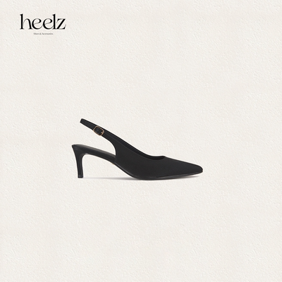heelz尖头牛皮Sling-back6公分
