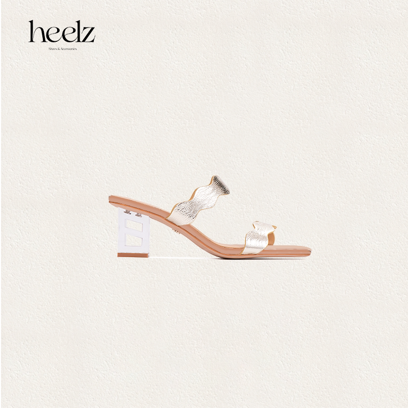 heelz设计师羊皮水晶跟凉鞋6公分