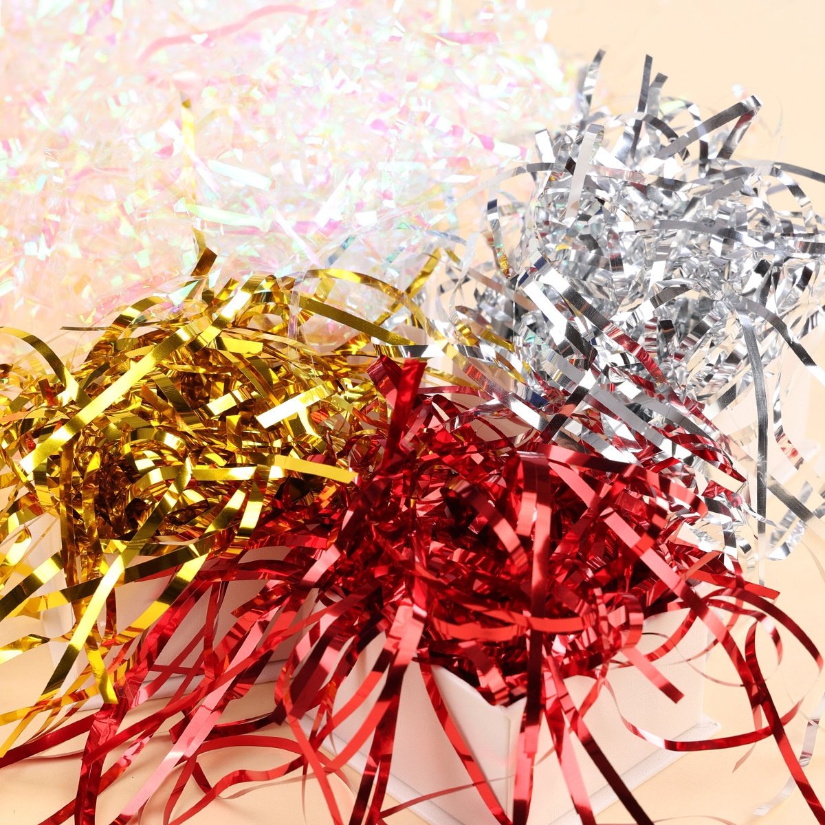 厂家直销 50gPP炫彩雨丝 礼盒填充物 喜糖盒彩色褶皱纸装饰 现货,包装,生日礼品包装,淘宝优惠券,粉丝福利购,淘宝优惠卷