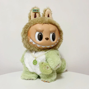 Chill公仔恐龙鲨鱼连体服 38cm拉布布着替毛绒娃娃Labubu Time