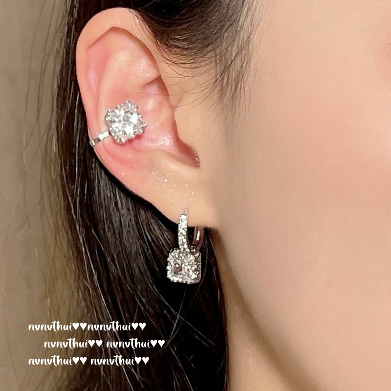 秘境璀璨方糖大宝石耳环 富丽堂皇 镀18K金 冰糖大克拉锆石耳夹