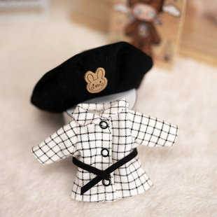 可爱 贝雷帽套装 zsiga向往之处bjd玩偶娃衣1 8嘎子姐衣服格子长衫