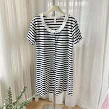 公主风带胸垫一体条纹睡裙女款夏季2025新款高级感甜美睡衣家居服