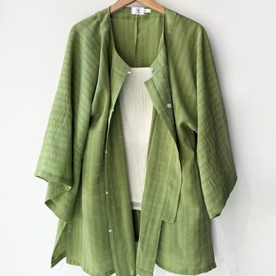 余子歌明制圆领衫半袖春夏汉元素对襟多色上衣纯色日常白菜汉服