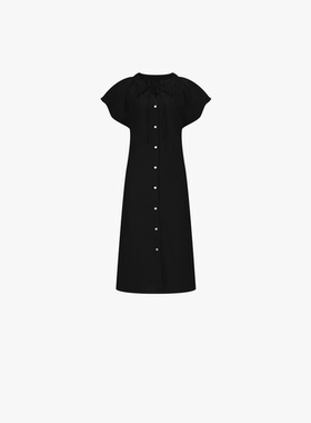 开门襟荷叶袖宽松连衣长裙WT42ZYA026