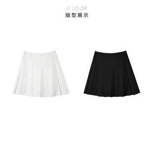 百褶裙W23AR210 TR斜纹混纺复合面料收腹A版 超A百褶裙