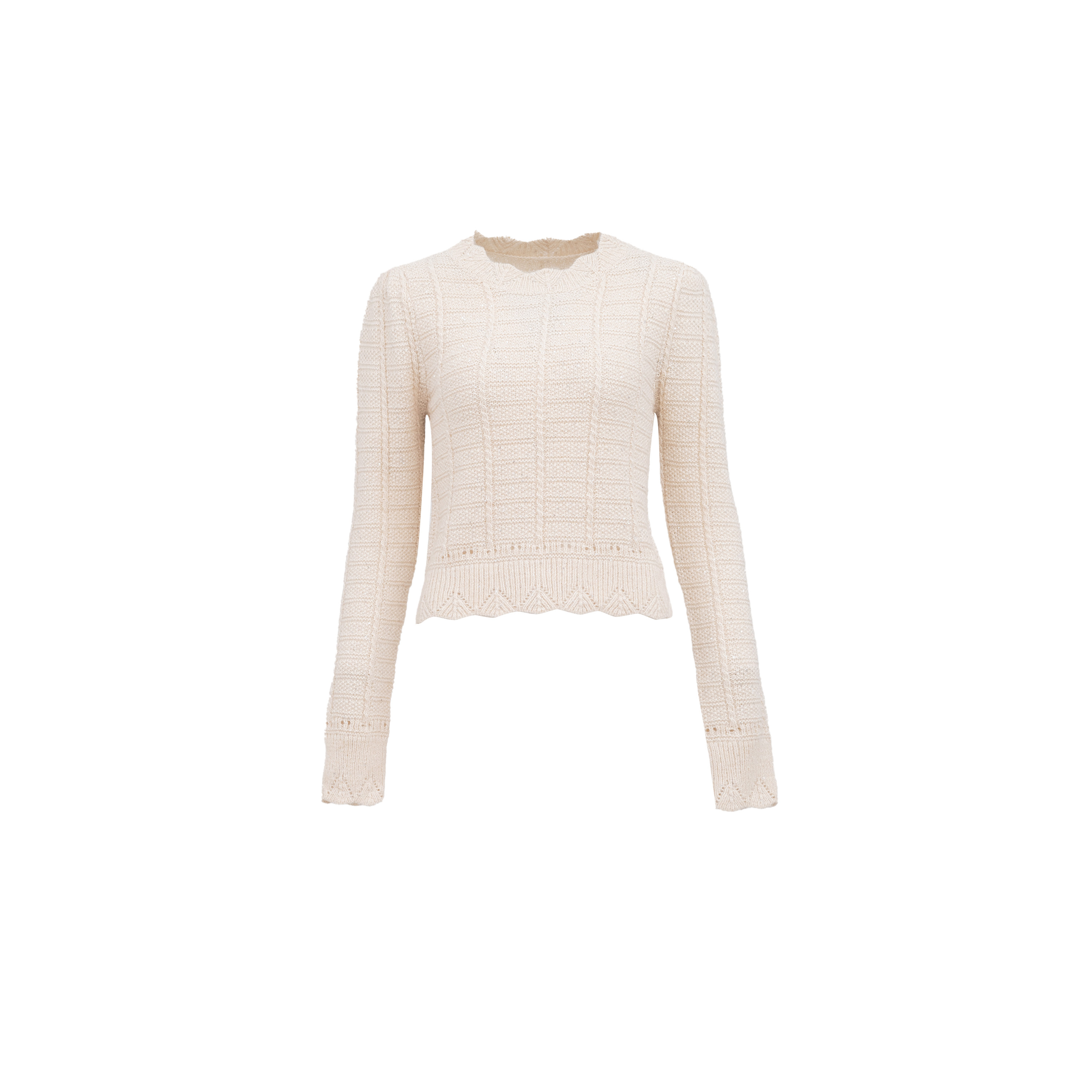 【温柔姐姐羊毛衫】350g15羊毛复杂花纹花针织上衣W24AF201