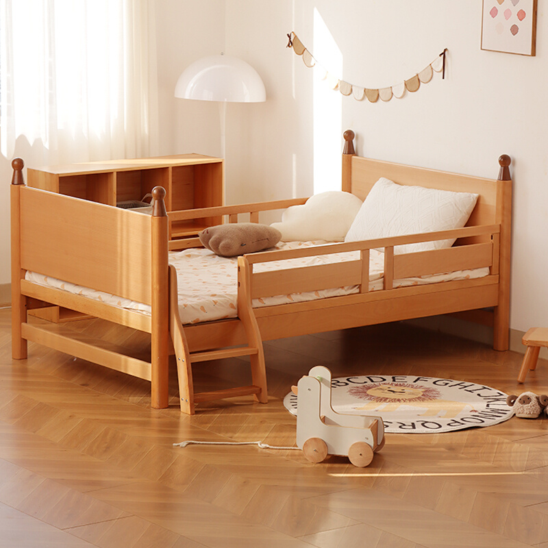 小乔造木实木儿童护栏床拼接床加宽婴儿床宝宝小床带护栏加宽1米