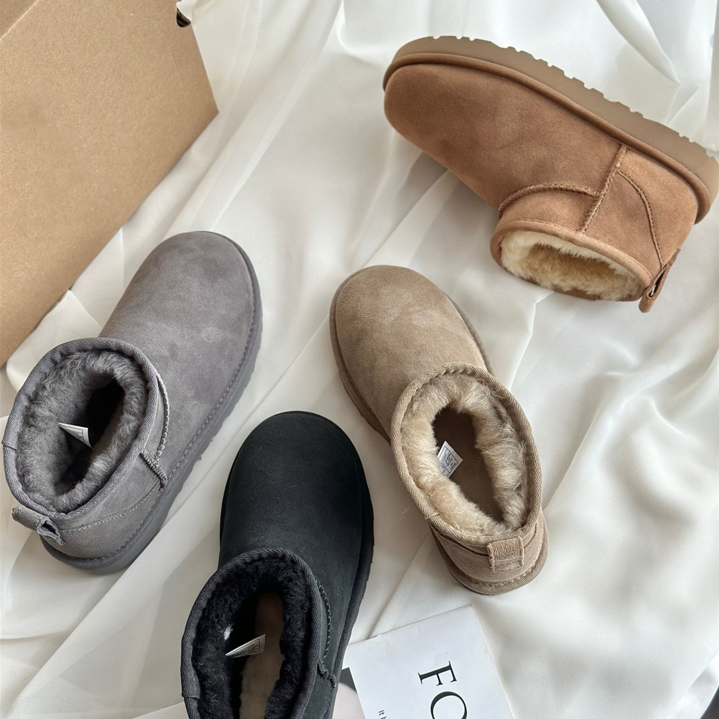 高版澳洲羊皮毛一体雪地靴