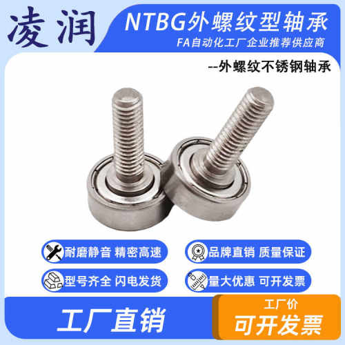 NTBG外螺纹不锈钢螺杆滚轮轴承 JS62619-6C1L12M6