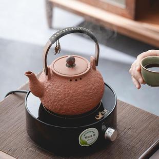 圆 2号1000ml紫砂烧茶壶家用提梁煮茶烧水壶电陶炉煮茶炉茶具