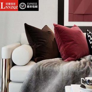 LNNZQZ轻奢天鹅绒丝绒抱枕现代客厅沙发靠垫床头靠枕靠背枕套定制