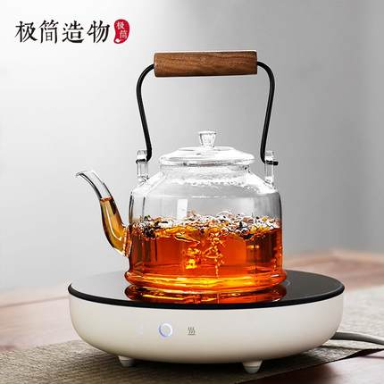 复古高硼硅玻璃提梁壶耐高温煮茶专用壶电陶炉烧水壶茶壶泡茶家用