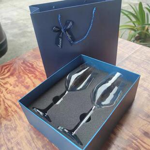 家用刻字高脚杯带钻创意结婚礼物大号礼盒 水晶钻石无铅红酒杯套装