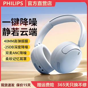 飞利浦TAH3020头戴式蓝牙耳机ANC主动降噪无线电脑游戏耳麦长续航