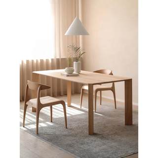 北欧长方形实木餐桌日式家用小户型饭桌办公工作台白蜡木简约长桌