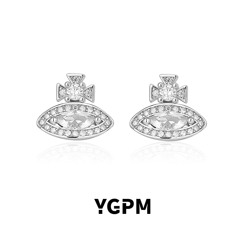 纯银莫桑钻土星耳钉女养耳洞