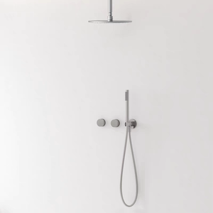 意大利极简拉丝镍暗装内嵌入墙式花洒套装全铜家用隐藏预埋淋浴