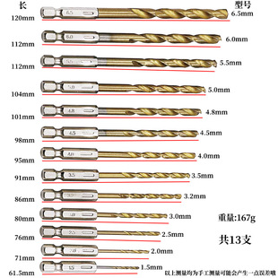德国进口六角柄钻头 电起子电批钻头1.5 电动螺丝刀钻头 麻花钻头