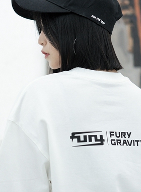 EYE OF STARK x FURY潮牌男士t恤短袖高级感纯棉宽松上衣百搭体恤