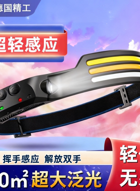 头灯强光充电超亮头戴式照明灯led超长续航感应户外夜钓钓鱼专用