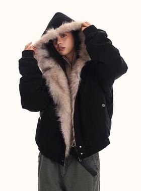 0123Start 座山雕加绒加厚外套男女秋冬美式cleanfit工装夹克棉服