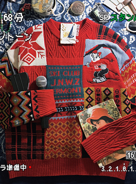 酒酿丸子ALOHA 复古港风慵懒费尔岛毛衣圣诞情侣装针织衫秋冬上衣