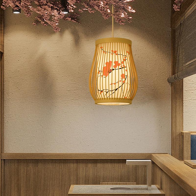 日式竹艺竹编吊灯复古民宿客栈茶楼中式火锅店大排档创意田园灯