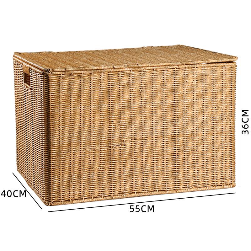 alj6kens扇形角落收纳箱仿藤编织衣物整理盒储物大号衣柜转角箱子