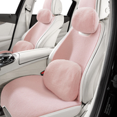 汽车坐垫冬季 毛绒羊羔绒马鞍垫卡通保暖亲肤防滑型高级感车载坐垫