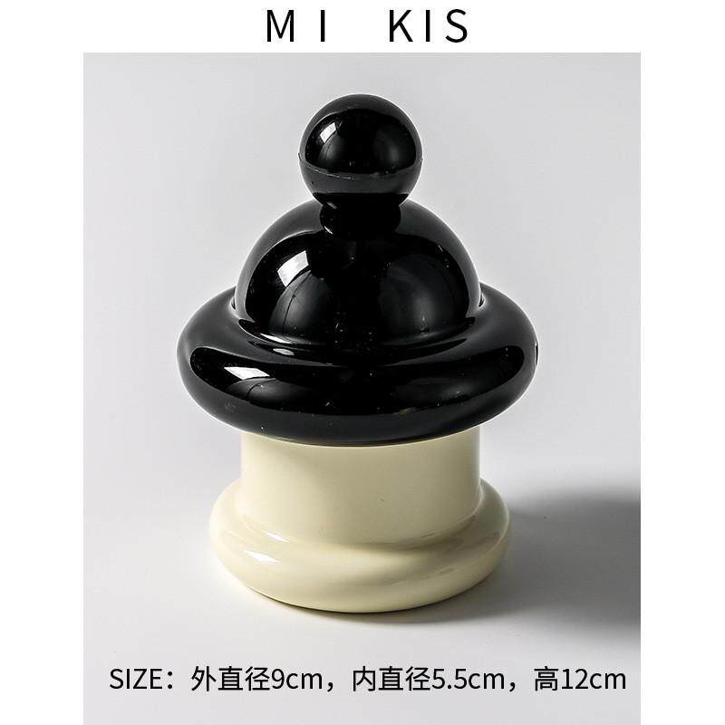 摆件牙签筒可爱高颜值陶瓷个性创意牙线盒棉签桶桌面收纳罐球球