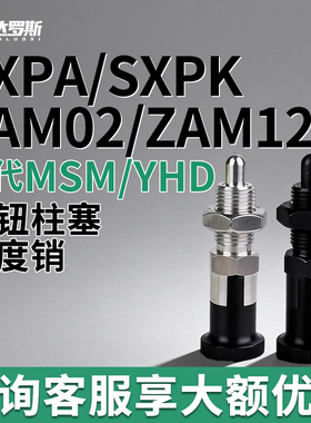 SXPA/SXPK10 12 16不锈钢复位分度销旋钮柱塞ZAM02/ZAM12-M10 M12
