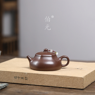 茶具 170ml 純半手工光素茶壺中式 宜興紫砂壺原礦老紫泥六方靜樂