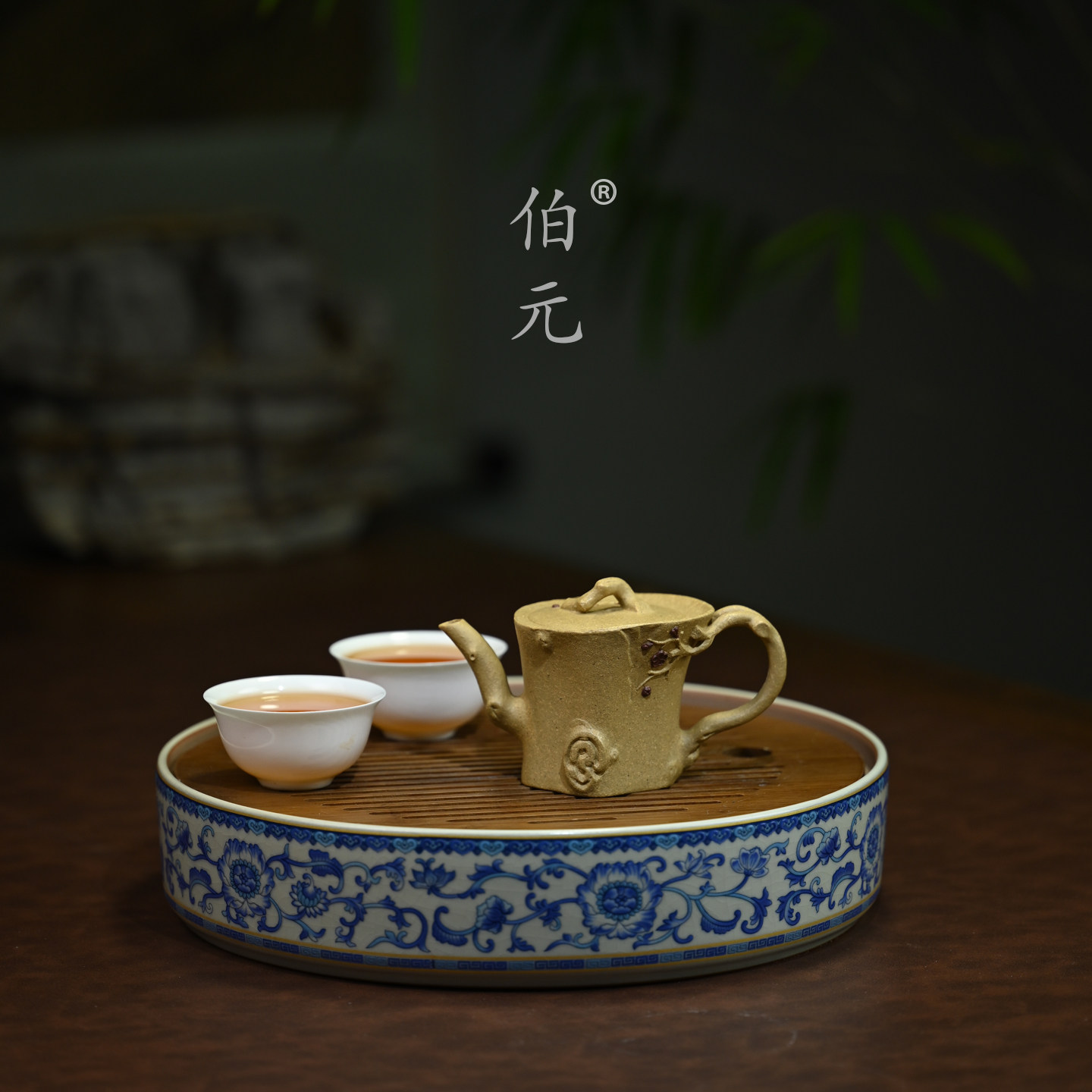 宜兴紫砂壶原矿段泥梅花树桩全手工仿生茶器国风小品泡茶壶 100ml