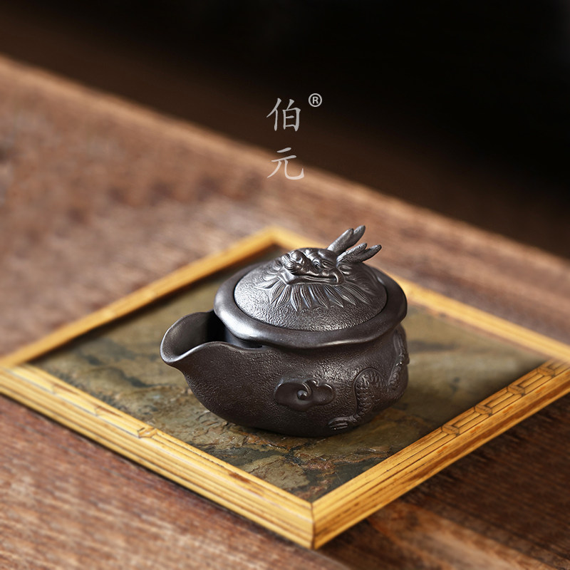 伯元中式紫砂原矿手抓壶