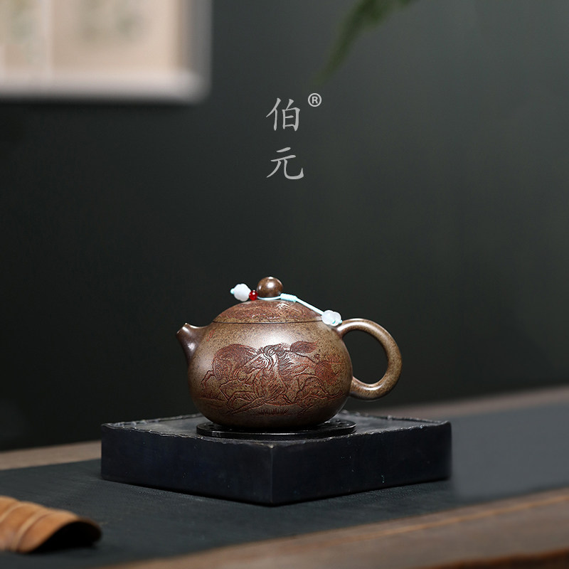 伯元中式紫砂刻绘西施