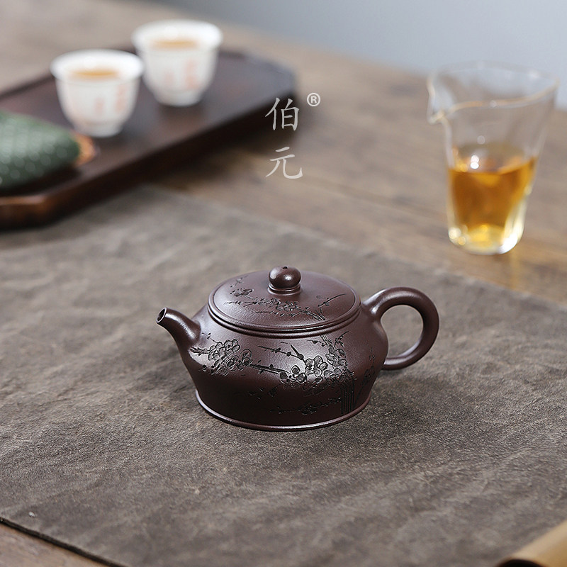 刻绘曼殊伯元紫砂中式