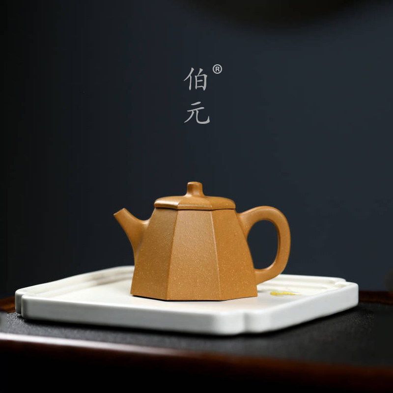 伯元中式紫砂手工六方壶