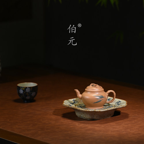 伯元中式紫砂泥绘岁寒三友