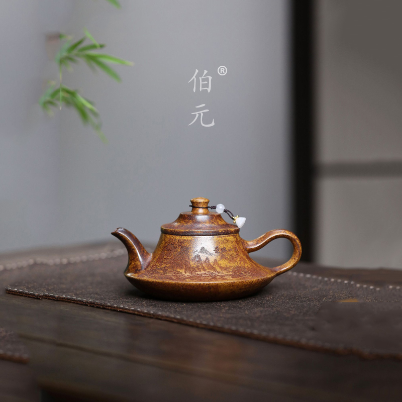 伯元中式紫砂刻绘云炉