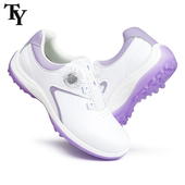 带透气休闲轻便鞋 高尔夫球鞋 旋钮鞋 钉运动鞋 子 女士防水防滑深齿鞋