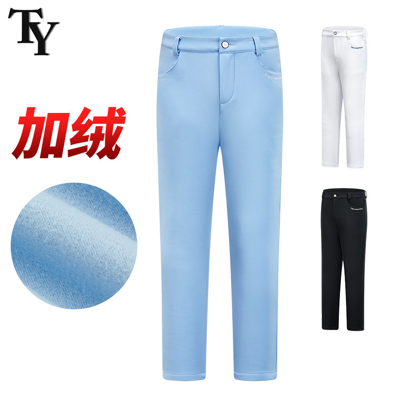 儿童高尔夫服装女童加绒保暖长裤中大童弹力松紧腰运动秋冬学生裤